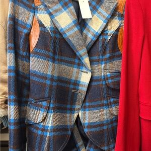 Smythe Blue and Brown Plaid Blazer